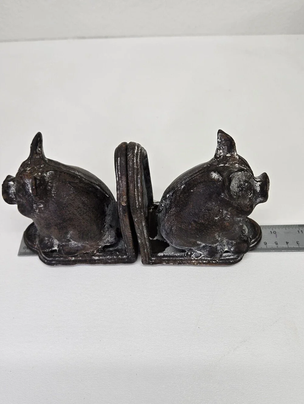 VTG Cast Iron‎ Pig Bookends Set 2 Heavy Rustic Farmhouse Country Decor Black